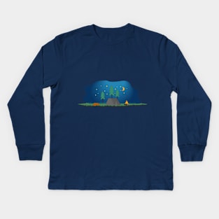 Camping night Kids Long Sleeve T-Shirt